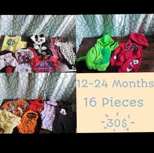 16 Pieces Baby Clothing Lot 12-24 Months
